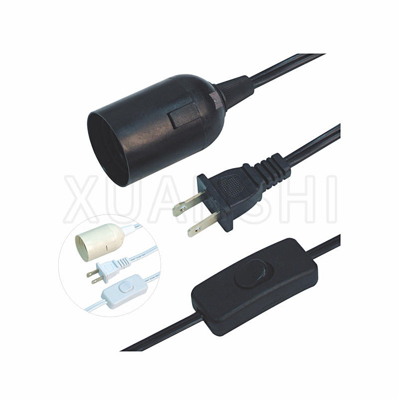 E26 lamp socket ac power cord with inline switch JL-23,303,E26