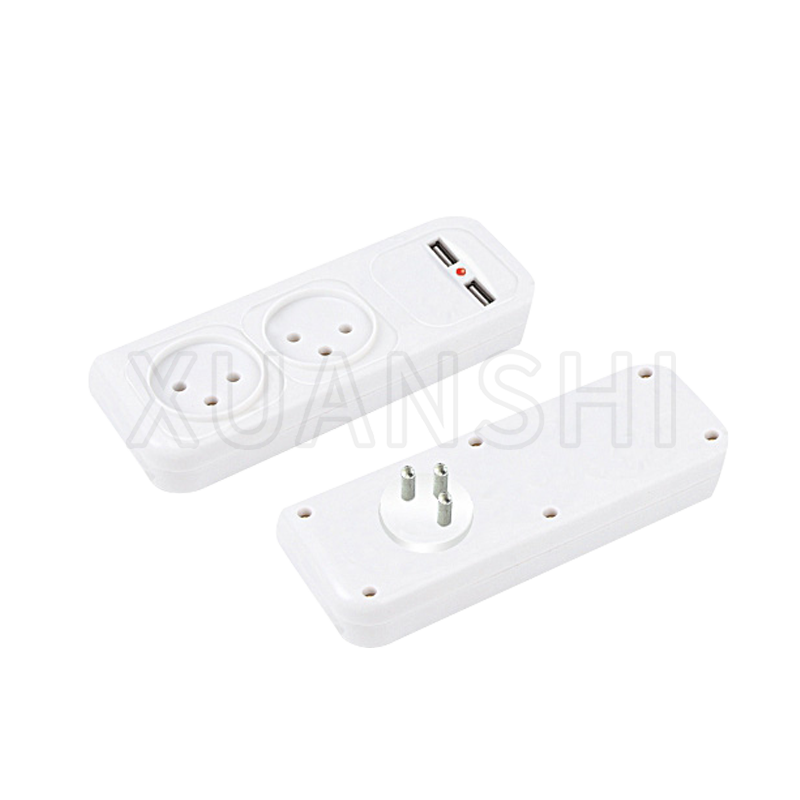 Israel T2 socket adaptor with two 2.1A USB ports XS-ZHQP22U