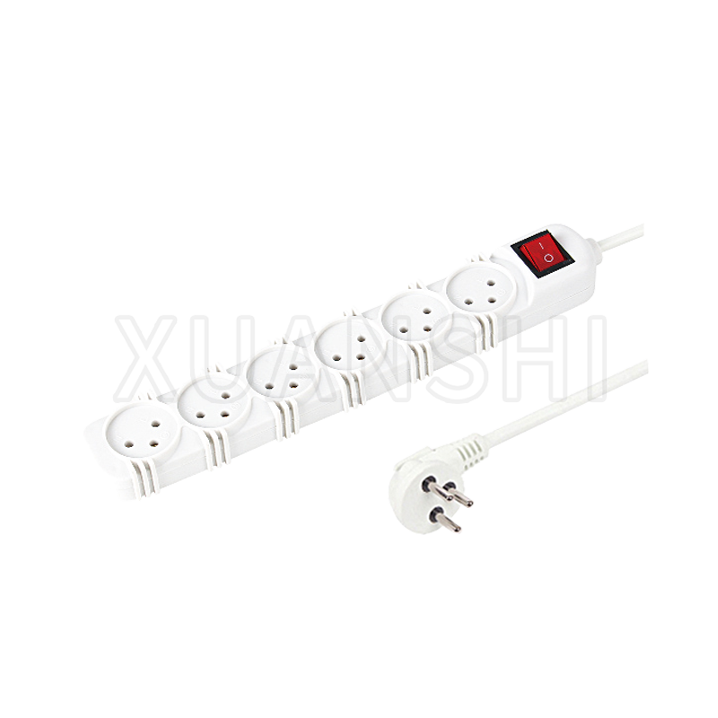 Israel 6 way power strip with switch(without children protection) JL-10A, XS-XBK61