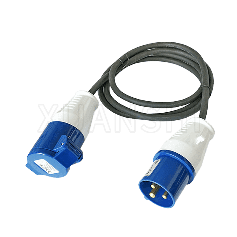 IP44 3 pin industrial male female extension cord XS-GY002,XS-GY002Z