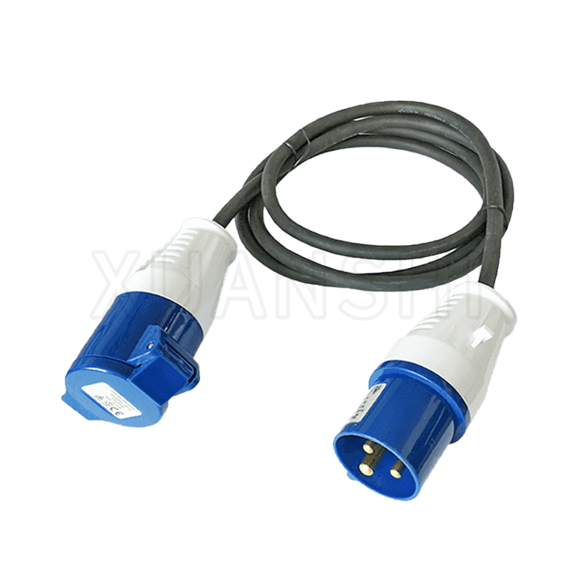 IP44 3 pin industrial male female extension cord XS-GY002,XS-GY002Z
