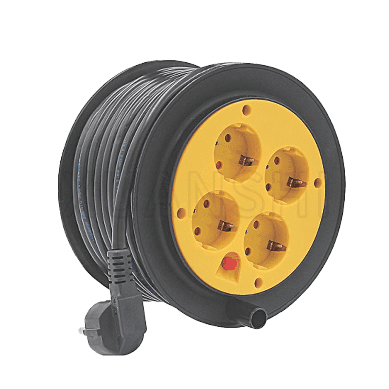 4x16A sockets germany type mini extension cable reel JL-3,XS-XPD1C