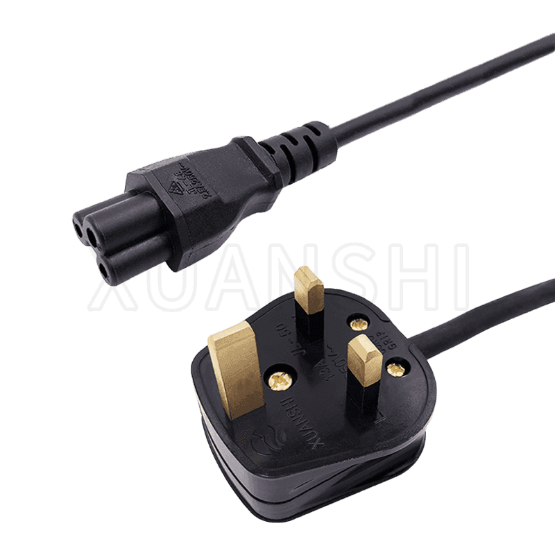 UK 3 pin plug power cord with C5 connector JL-50-1,JL-48