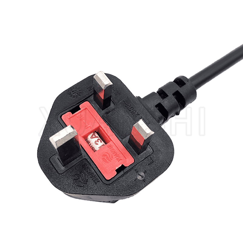 UK 3 pin plug power cord with fuse JL-49