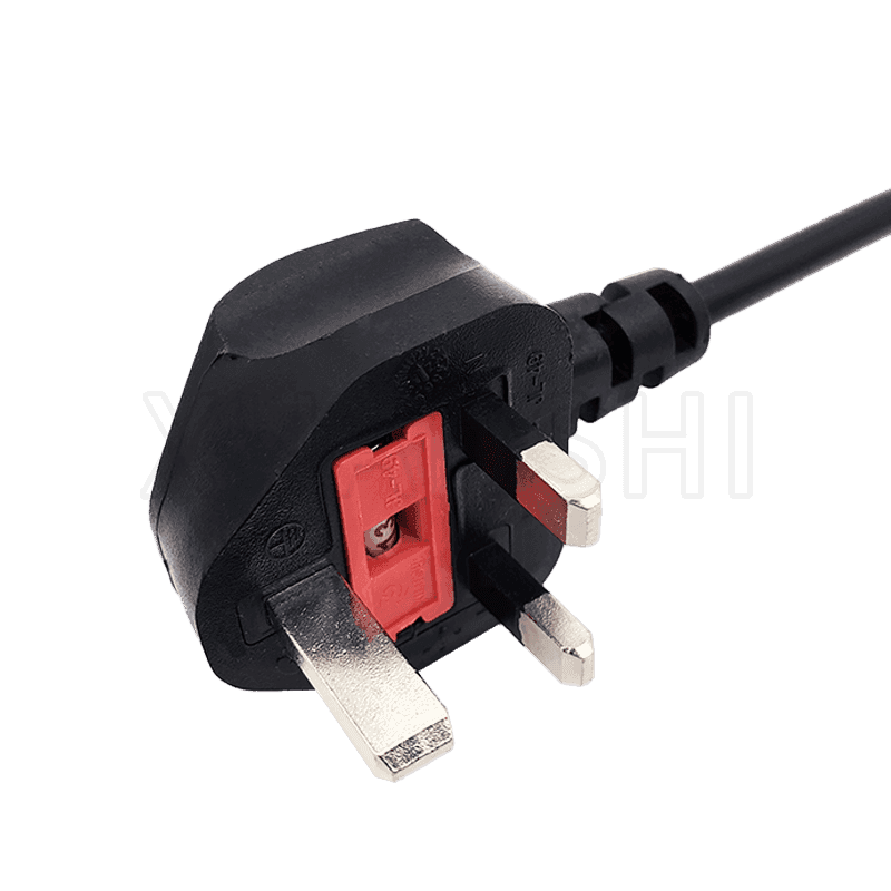 UK 3 pin plug power cord with fuse JL-49