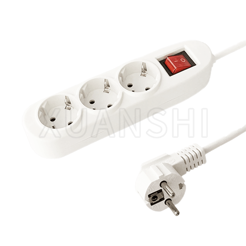 European 3 way power strip with switch JL-3,XS-XBDK30