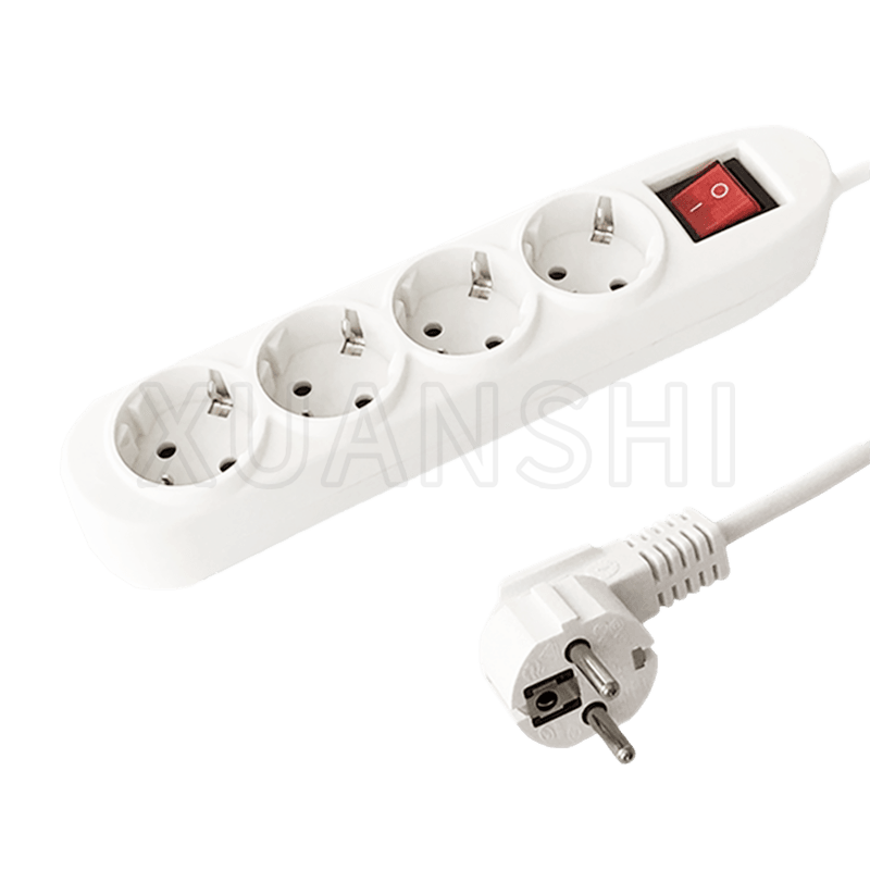 European 4 way power strip with switch JL-3,XS-XBDK40