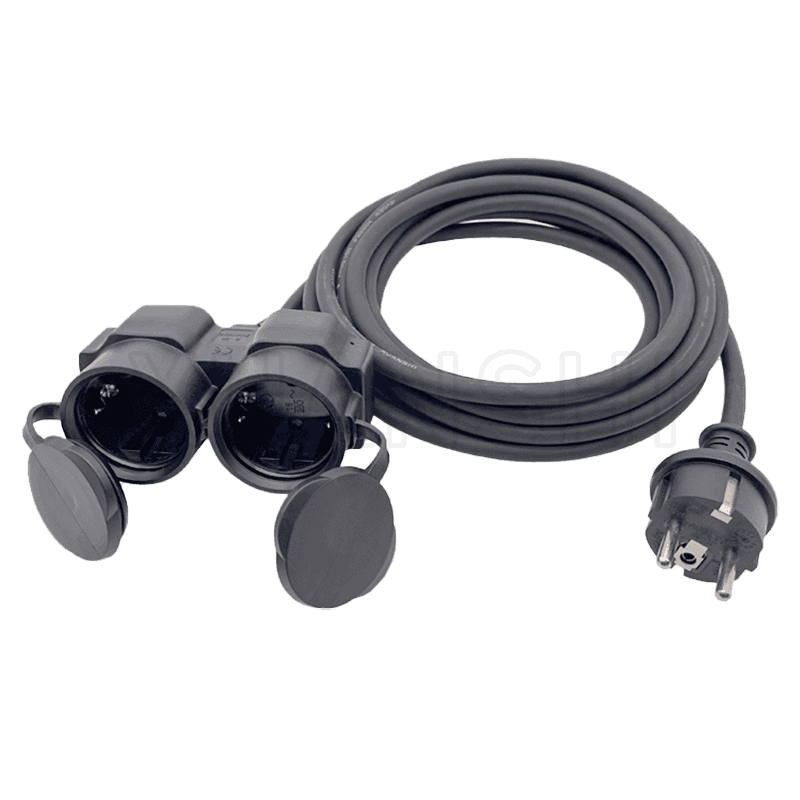  IP44 Outdoor Power Extension Cord with two socket JL-3F,JL-3D