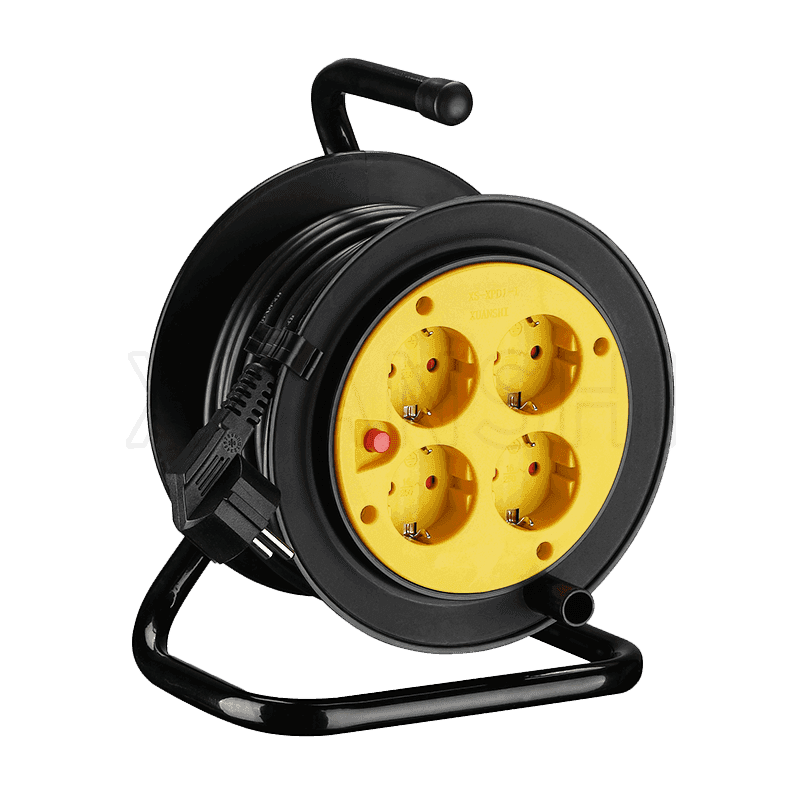 4x16A sockets germany type mini extension cable reel