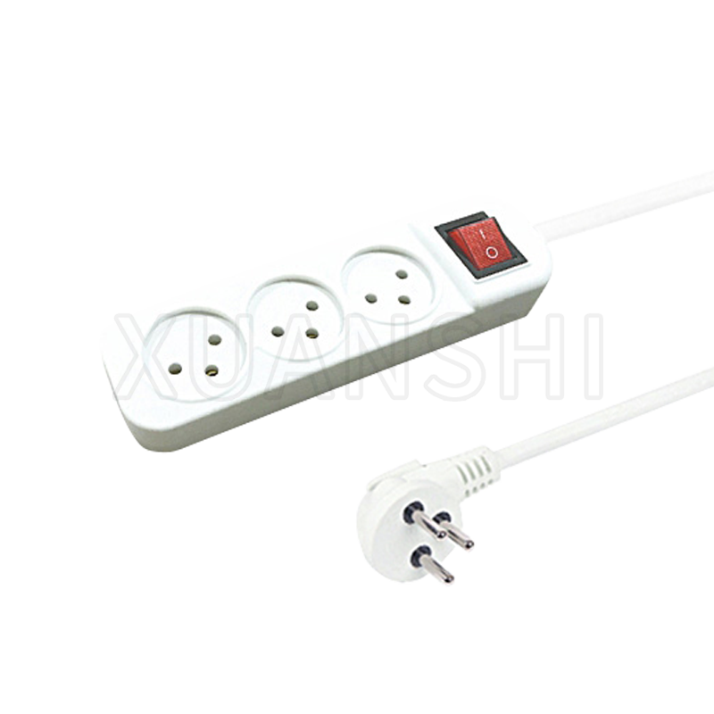 Israel 3 way power strip with switch JL-10A,XS-XBK3