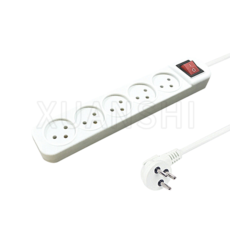 Israel 5 way power strip with switch JL-10A,XS-XBK5