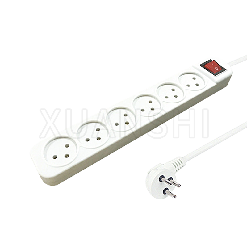 Israel 6 way power strip with switch JL-10A,XS-XBK6